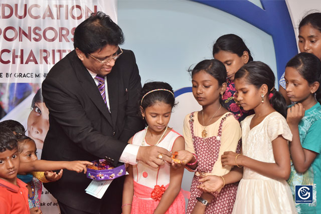 Grace Ministry Inaugurates Free Monthly Education scholarship for 25 needy and poor students at Prayer Center, Mangalore here on Sunday, April 14.